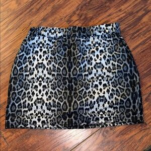 Leopard Print Mini Skirt